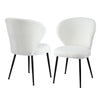 Artiss 2x Dining Chairs Sherpa Boucle Wing Back White