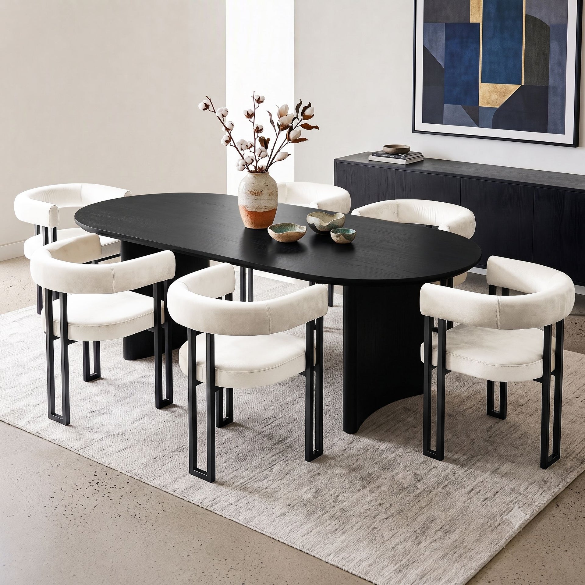 Artiss Dining Chairs Set of 6 Velvet Upholstered Barrel Chairs with Curved Armrests & Back Beige Awezingly