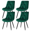 Artiss Dining Chairs Set of 4 Velvet Diamond Tufted Green