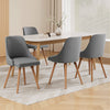 Artiss Dining Chairs Set of 4 Fabric Wooden Grey