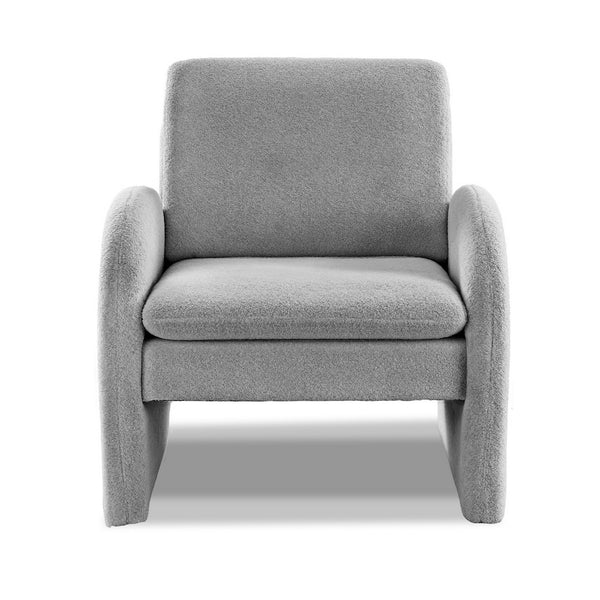 Artiss Armchair Accent Chair Lounge Tub Sofa Couch Curved Arm Seat Boucle Grey Awezingly