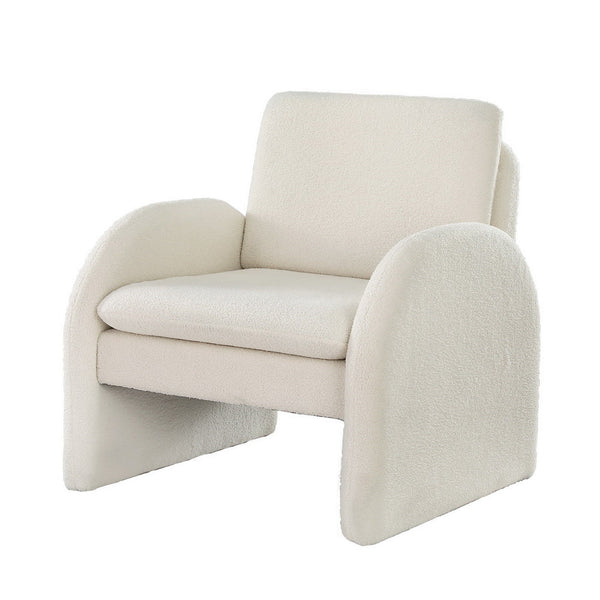 Artiss Armchair Accent Chair Lounge Tub Sofa Couch Curved Arm Seat Boucle White Artiss