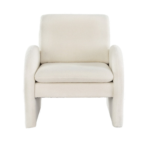 Artiss Armchair Accent Chair Lounge Tub Sofa Couch Curved Arm Seat Boucle White Artiss
