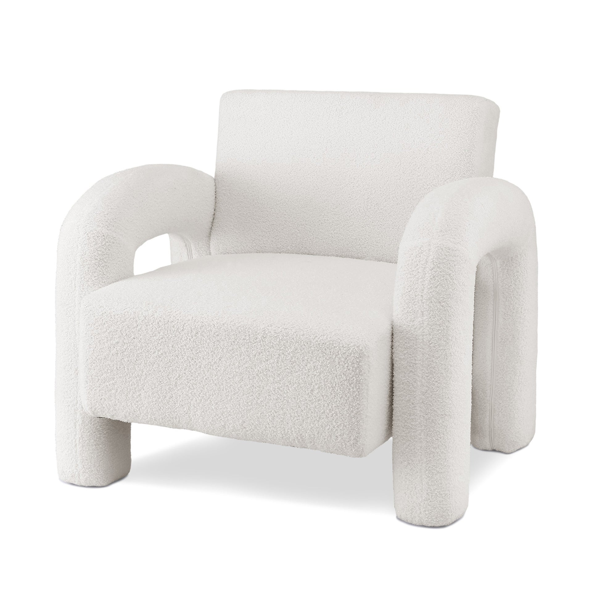 Artiss Armchair Accent Chair Lounge Sofa Couch Curved Seat Boucle White Awezingly