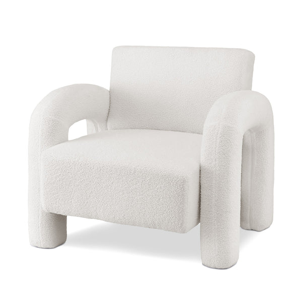 Artiss Armchair Accent Chair Lounge Sofa Couch Curved Seat Boucle White Awezingly