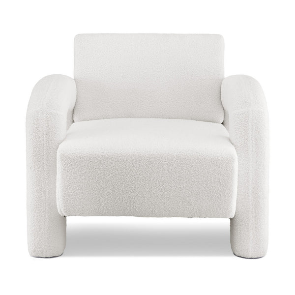 Artiss Armchair Accent Chair Lounge Sofa Couch Curved Seat Boucle White Awezingly