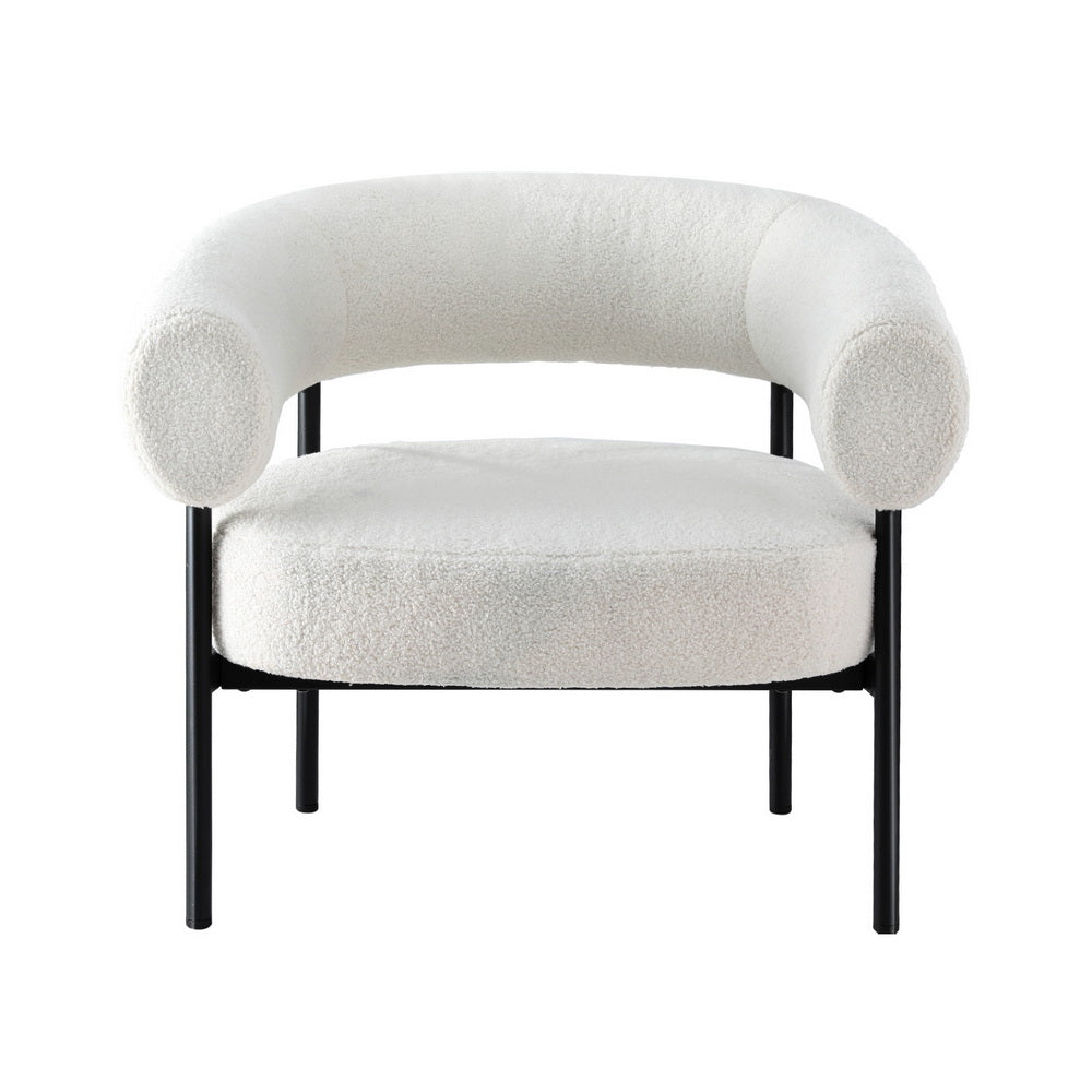 Artiss Armchair Accent Chair Curved Boucle White Artiss