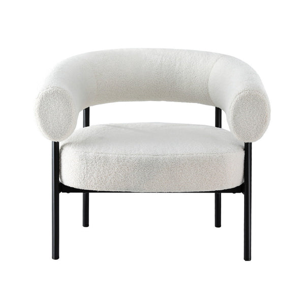 Artiss Armchair Accent Chair Curved Boucle White Artiss