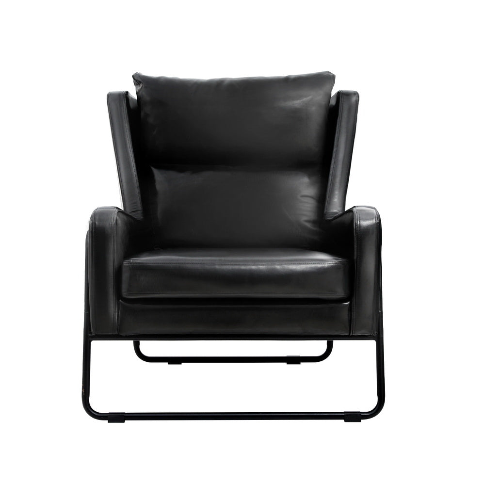 Artiss Armchair Accent Chair PU Leather Wingback Black Artiss