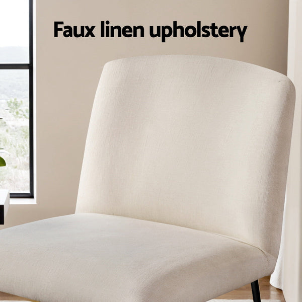 Artiss Accent Chair Armless Armchair Sled Cross Leg Beige Artiss