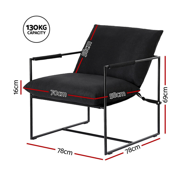 Artiss Armchair Lounge Chair Sling Black Artiss