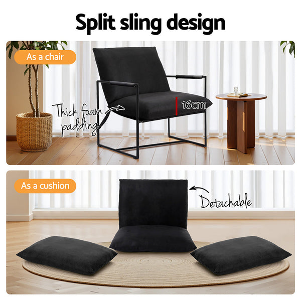 Artiss Armchair Lounge Chair Sling Black Artiss