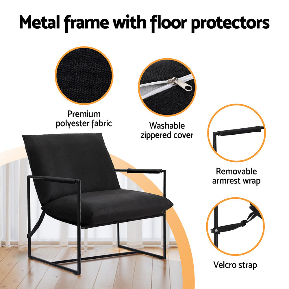 Artiss Armchair Lounge Chair Sling Black Artiss