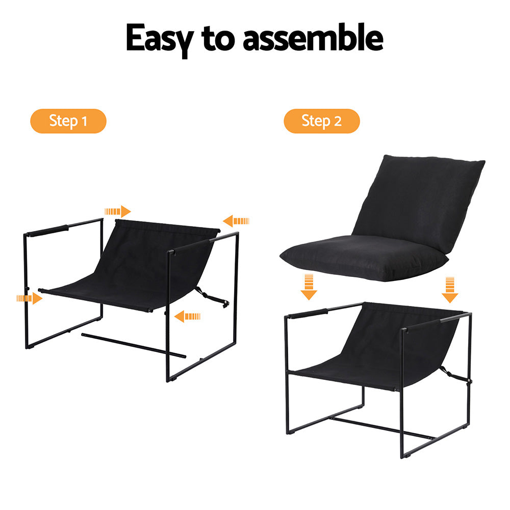 Artiss Armchair Lounge Chair Sling Black Artiss