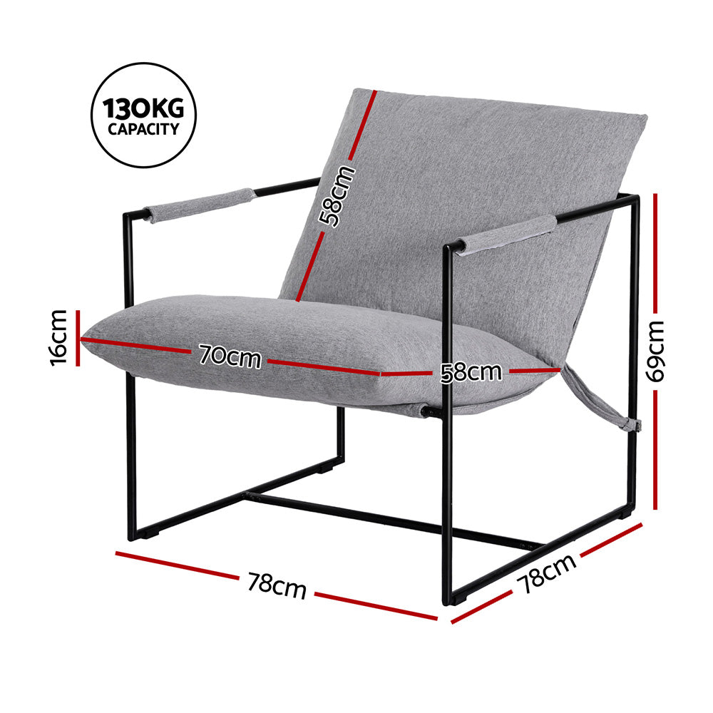 Artiss Armchair Lounge Chair Sling Grey Artiss