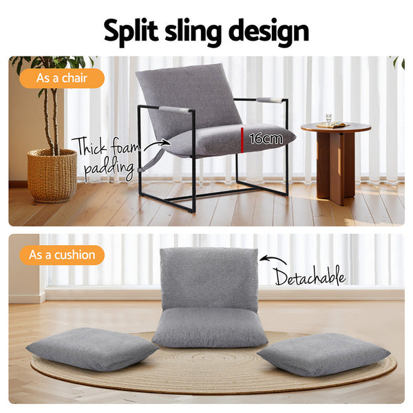 Artiss Armchair Lounge Chair Sling Grey Artiss