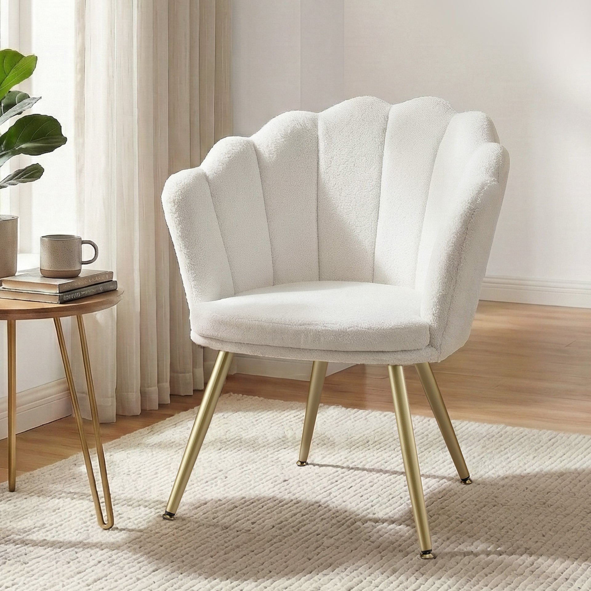 Artiss Armchair Teddy Fleece White Callista Awezingly