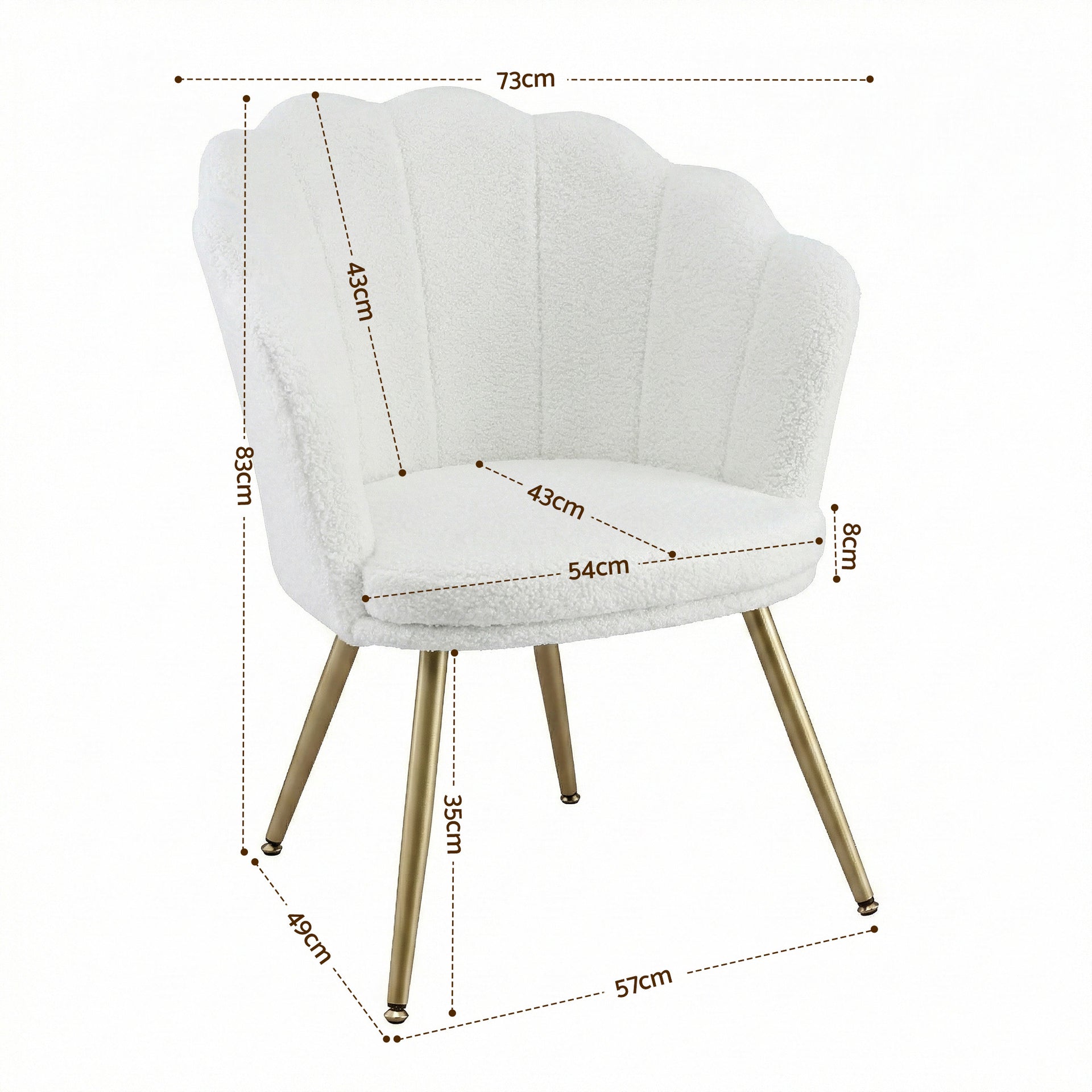 Artiss Armchair Teddy Fleece White Callista Awezingly