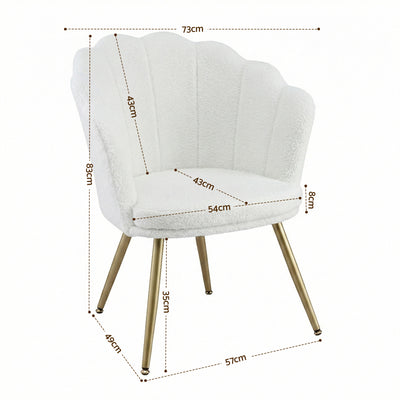 Artiss Armchair Teddy Fleece White Callista