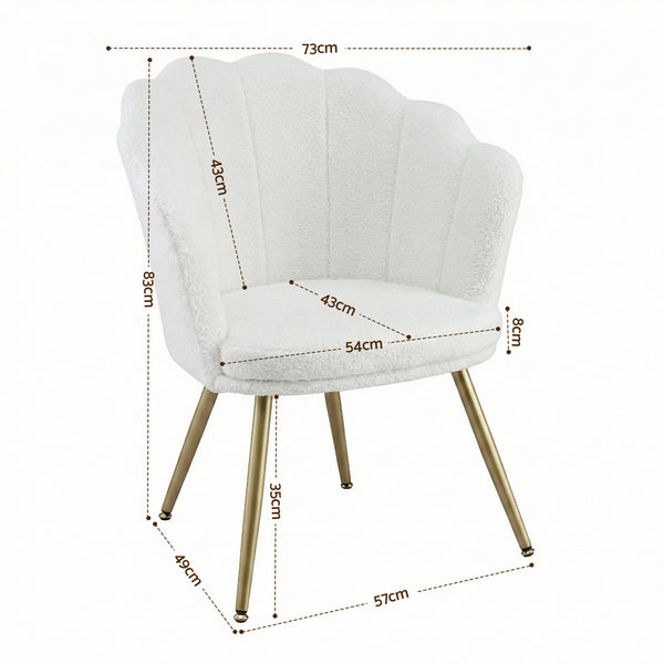 Artiss Armchair Teddy Fleece White Callista Awezingly