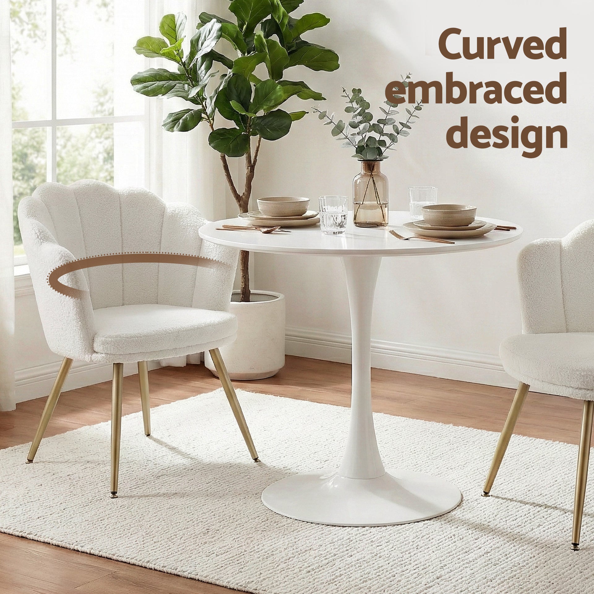Artiss Armchair Teddy Fleece White Callista Awezingly