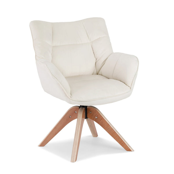 Artiss Swivel Chair Armchair Nursing Velvet White Artiss