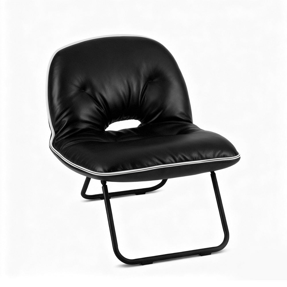 Artiss Foldable Chair 2-In-1 Armchair Lounge Chair Portable Black Artiss