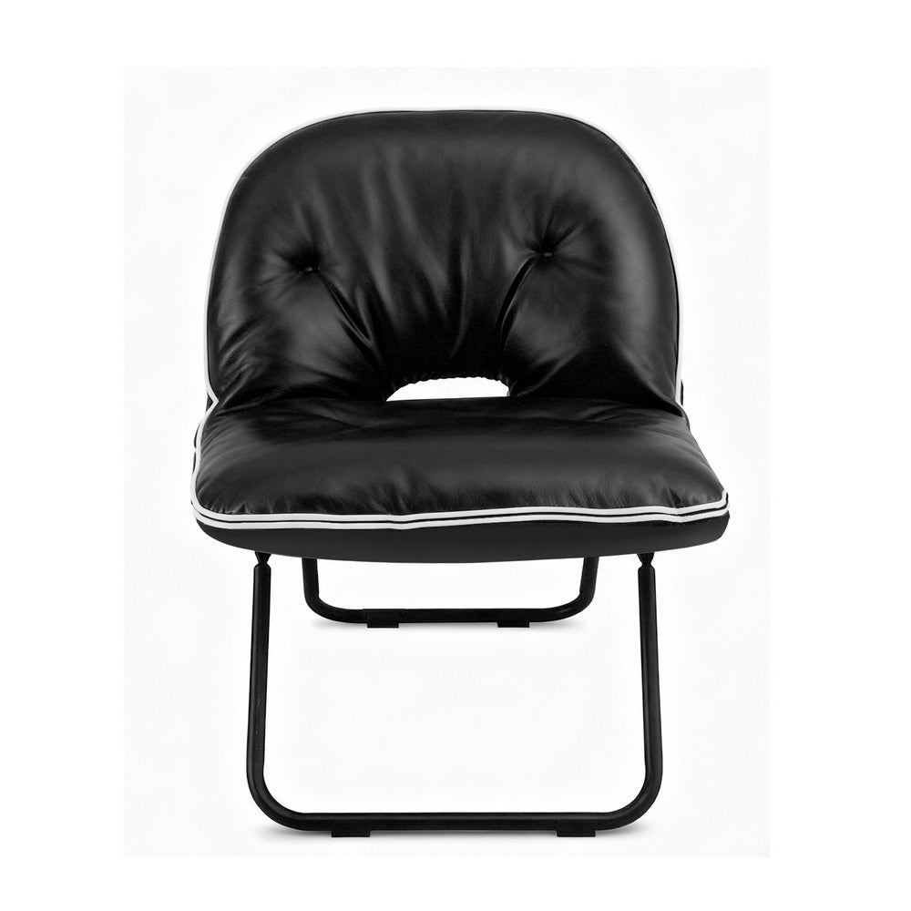 Artiss Foldable Chair 2-In-1 Armchair Lounge Chair Portable Black Artiss