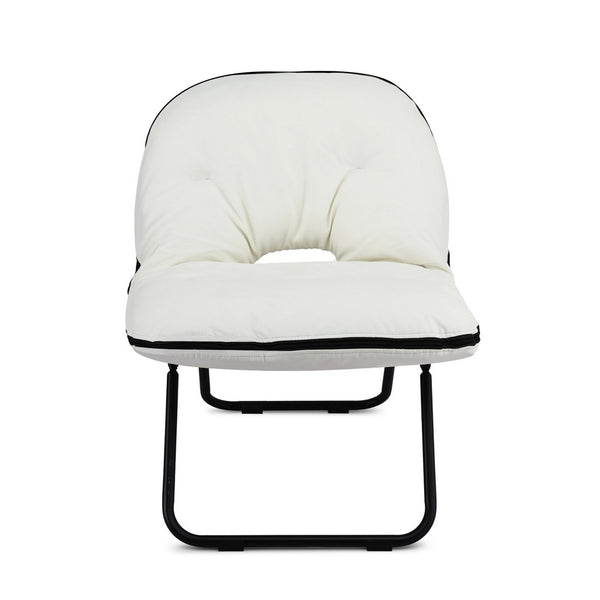 Artiss Foldable Chair 2-In-1 Armchair Lounge Chair Portable White Artiss