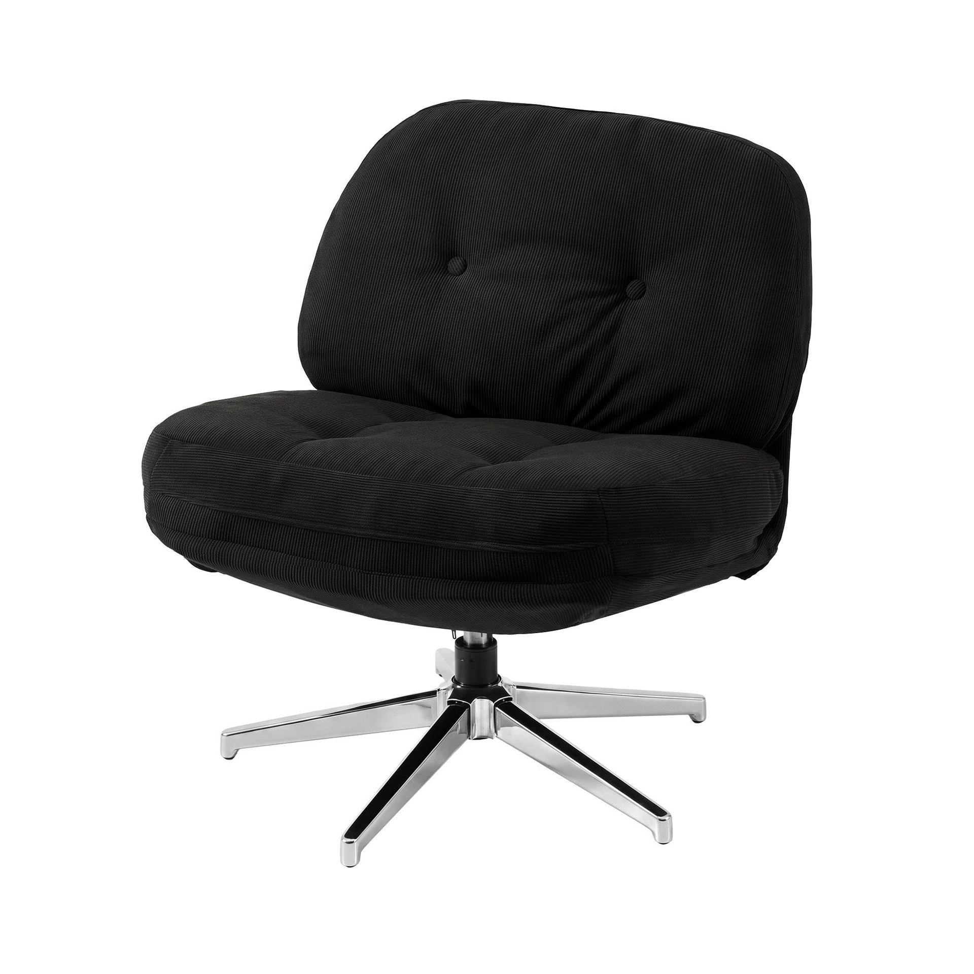 Artiss Swivel Chair Nursing Armchair Lounge Corduroy Steel Star Base Black Artiss