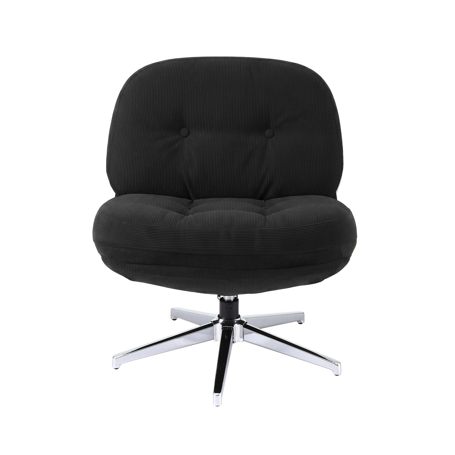 Artiss Swivel Chair Nursing Armchair Lounge Corduroy Steel Star Base Black Artiss