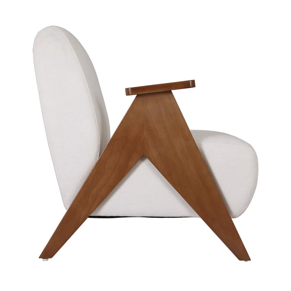 Artiss Armchair Accent Chair Sturdy Upholstered Solid Wood Chenille Fabric White Awezingly