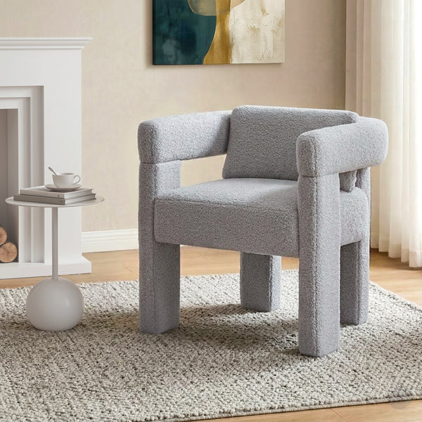 Artiss Armchair Accent Chair Lounge Sofa Couch Boucle Fabric Grey Awezingly