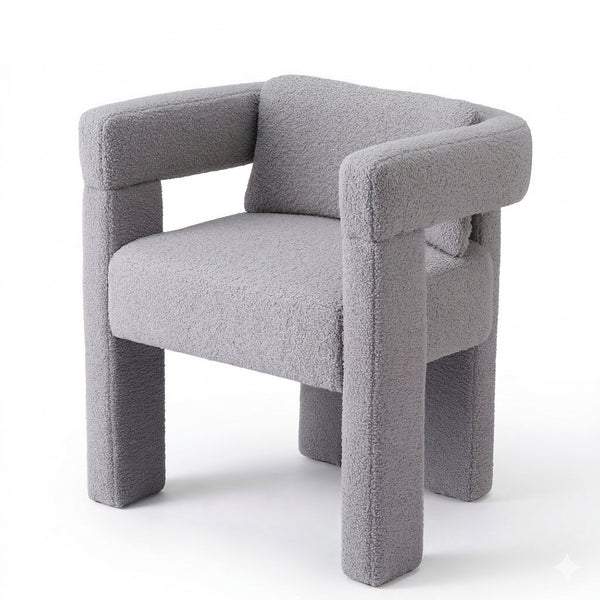 Artiss Armchair Accent Chair Lounge Sofa Couch Boucle Fabric Grey Awezingly