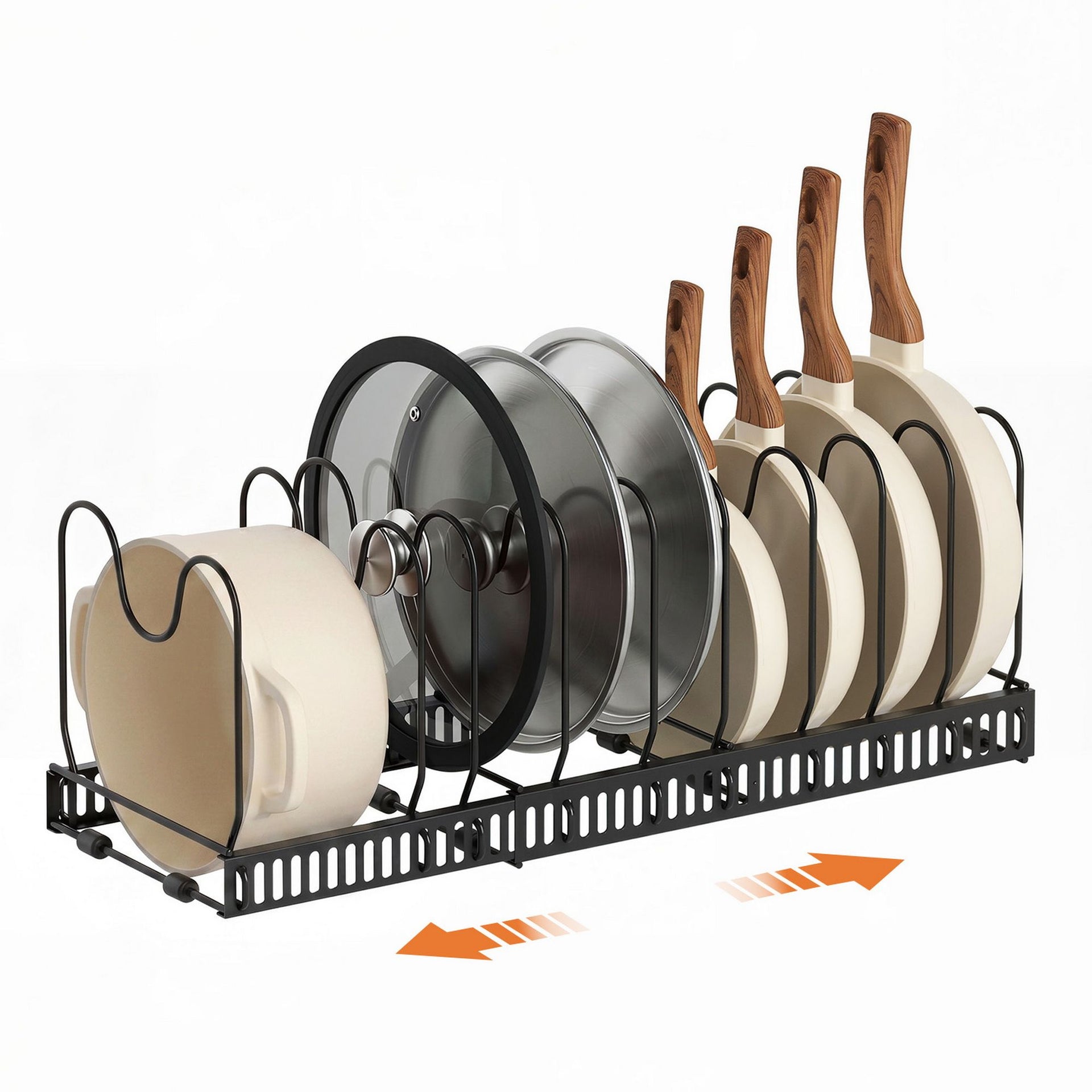 Artiss Expandable Pots and Pans Organizer Rack Cookware Holder Kitchen Cabinet Rack Awezingly