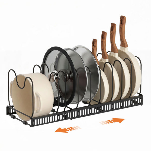 Artiss Expandable Pots and Pans Organizer Rack Cookware Holder Kitchen Cabinet Rack Awezingly