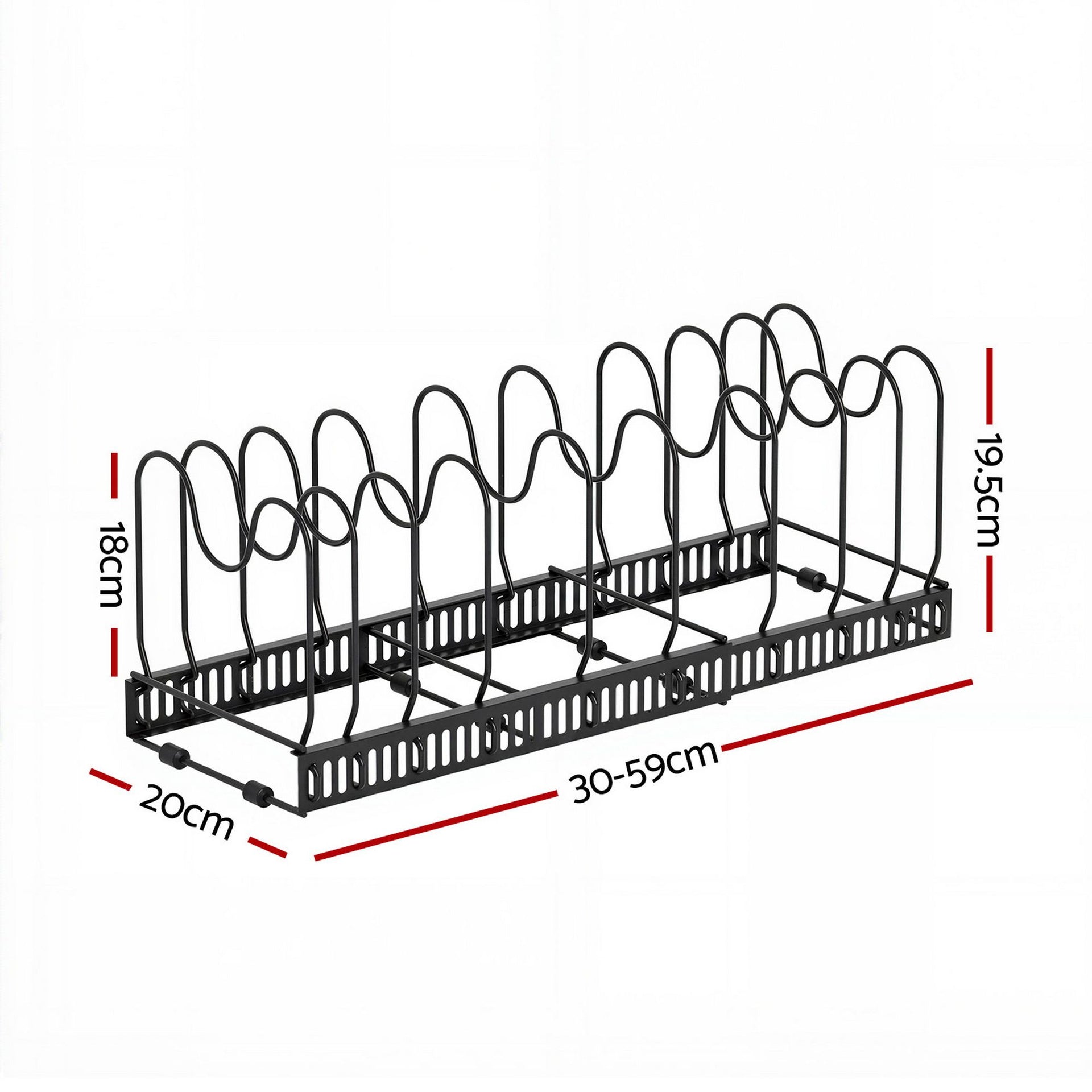 Artiss Expandable Pots and Pans Organizer Rack Cookware Holder Kitchen Cabinet Rack Awezingly