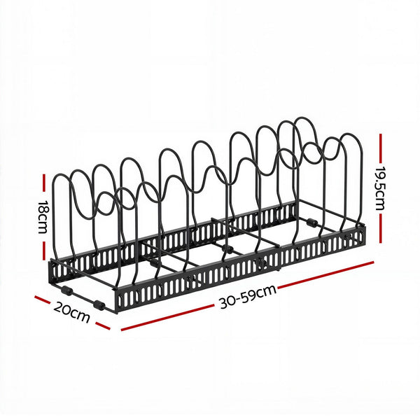 Artiss Expandable Pots and Pans Organizer Rack Cookware Holder Kitchen Cabinet Rack Awezingly