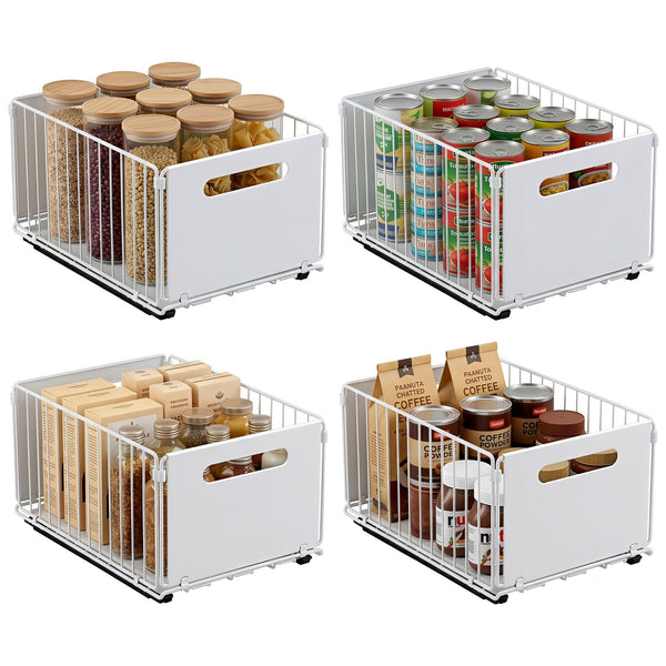 Artiss 4 Pack Pull out Drawers for Cabinets Foldable Slide Out Drawers Artiss