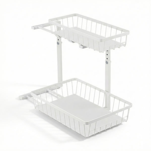 Artiss Under Sink Organizer Storage with 2 Slide Out Drawers 5 Adjustable Height Bathroom Kitchen Cabinet Awezingly