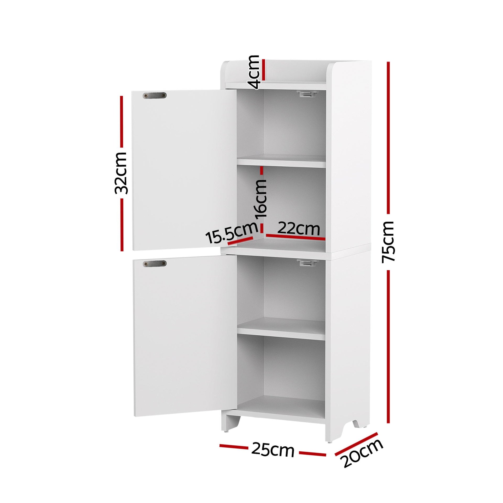 Artiss Bathroom Storage Cabinet 2-Tier Slim Toilet Organizer Adjustable White Awezingly