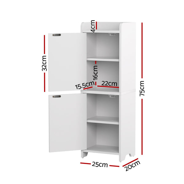 Artiss Bathroom Storage Cabinet 2-Tier Slim Toilet Organizer Adjustable White Awezingly
