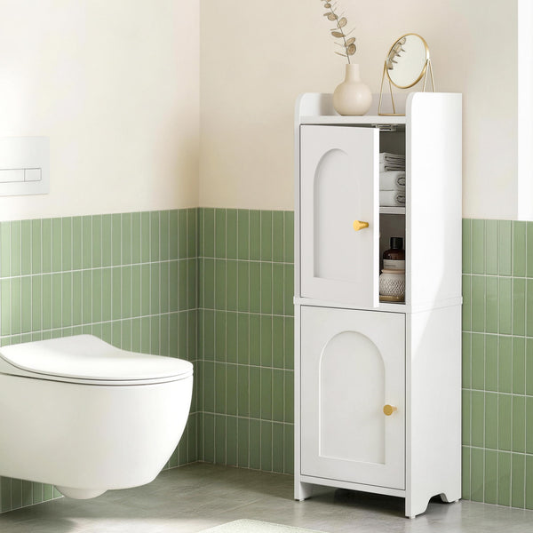 Artiss Bathroom Storage Cabinet 2-Tier Slim Toilet Organizer Adjustable White Awezingly