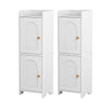 Artiss 2x Bathroom Storage Cabinet 2-Tier Slim Toilet Organizer Adjustable White