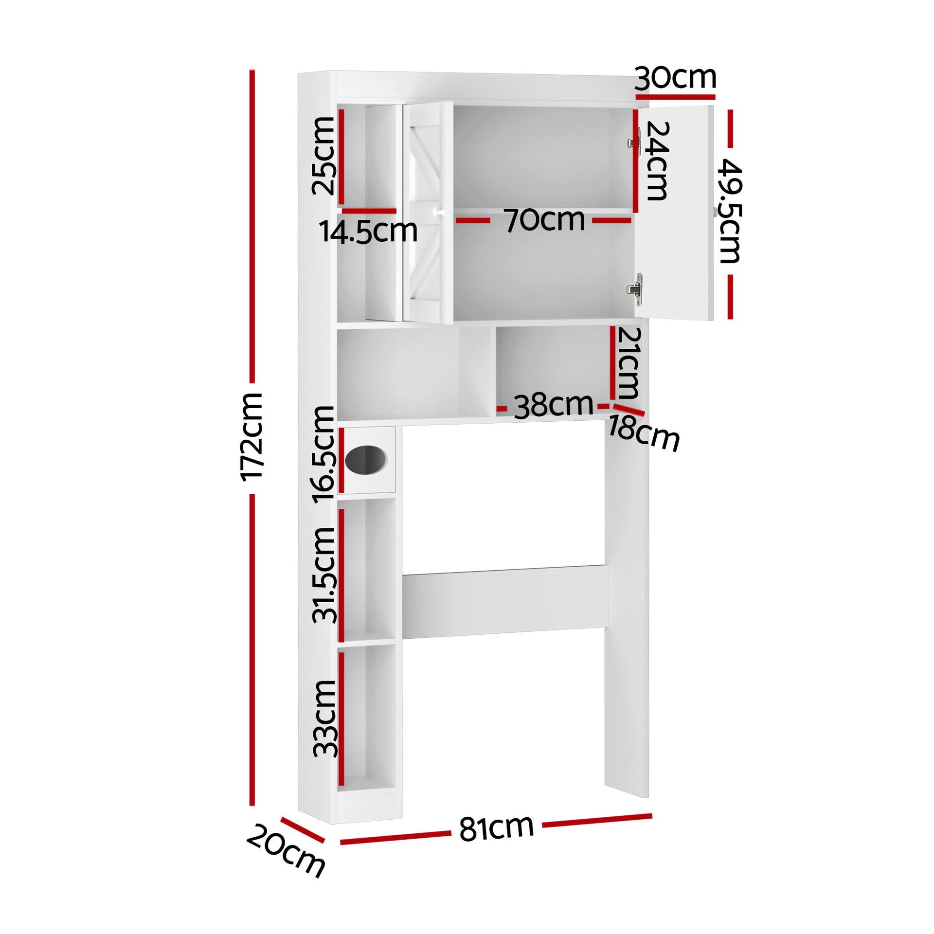 Artiss Bathroom Storage Cabinet Over The Toilet Organiser Laundry Shelf Holder Awezingly