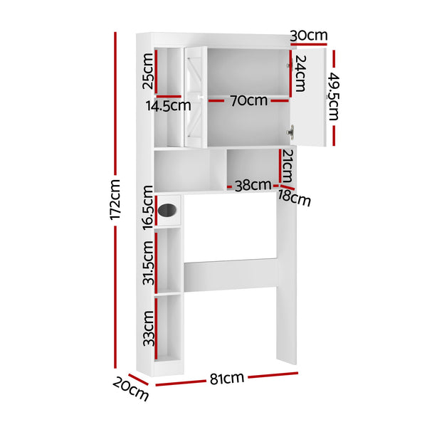 Artiss Bathroom Storage Cabinet Over The Toilet Organiser Laundry Shelf Holder Awezingly
