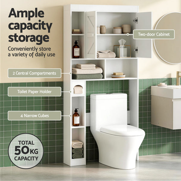 Artiss Bathroom Storage Cabinet Over The Toilet Organiser Laundry Shelf Holder Awezingly