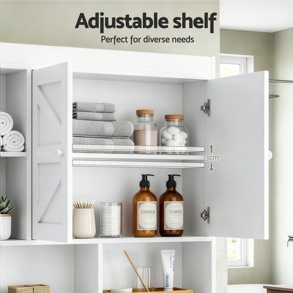Artiss Bathroom Storage Cabinet Over The Toilet Organiser Laundry Shelf Holder Awezingly