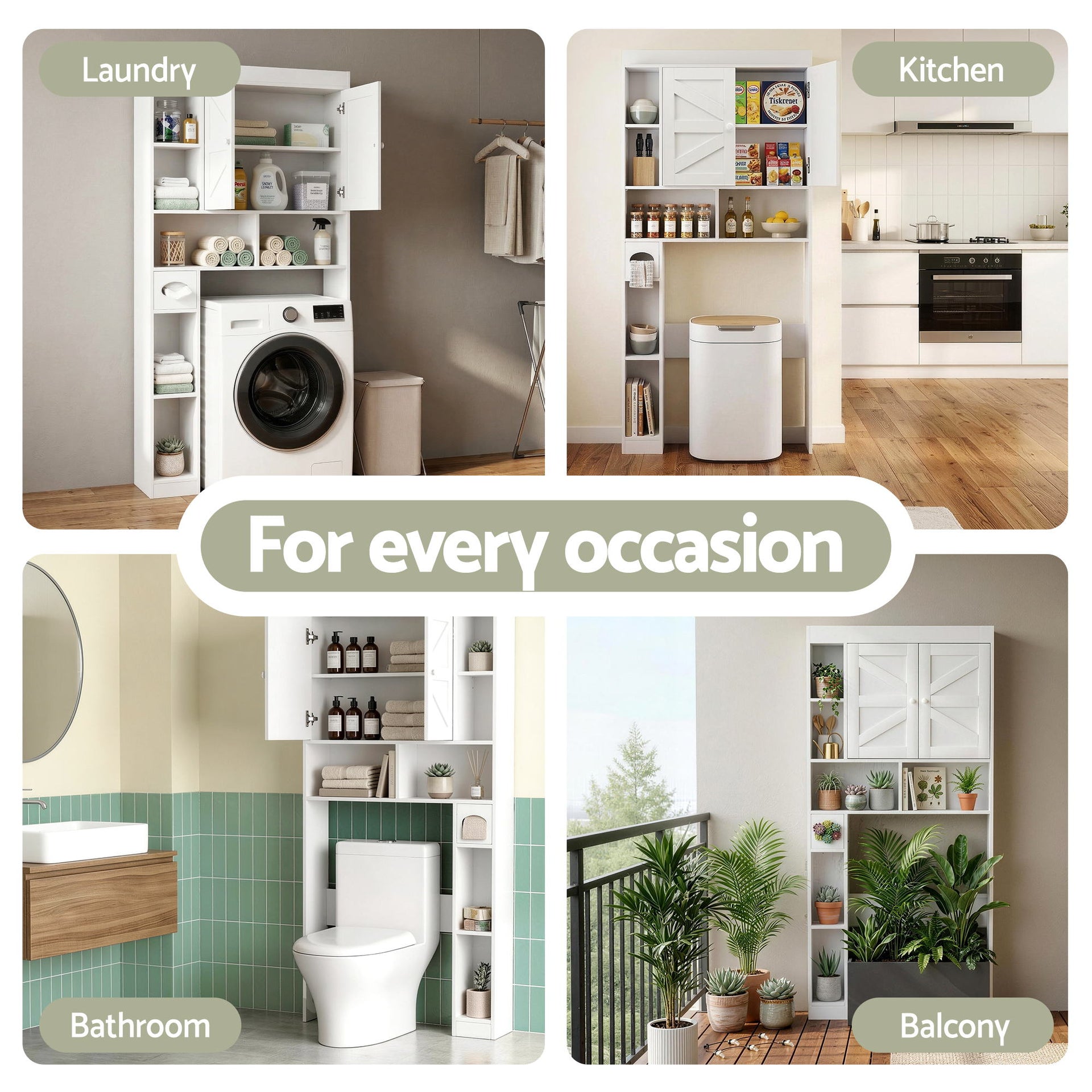 Artiss Bathroom Storage Cabinet Over The Toilet Organiser Laundry Shelf Holder Awezingly