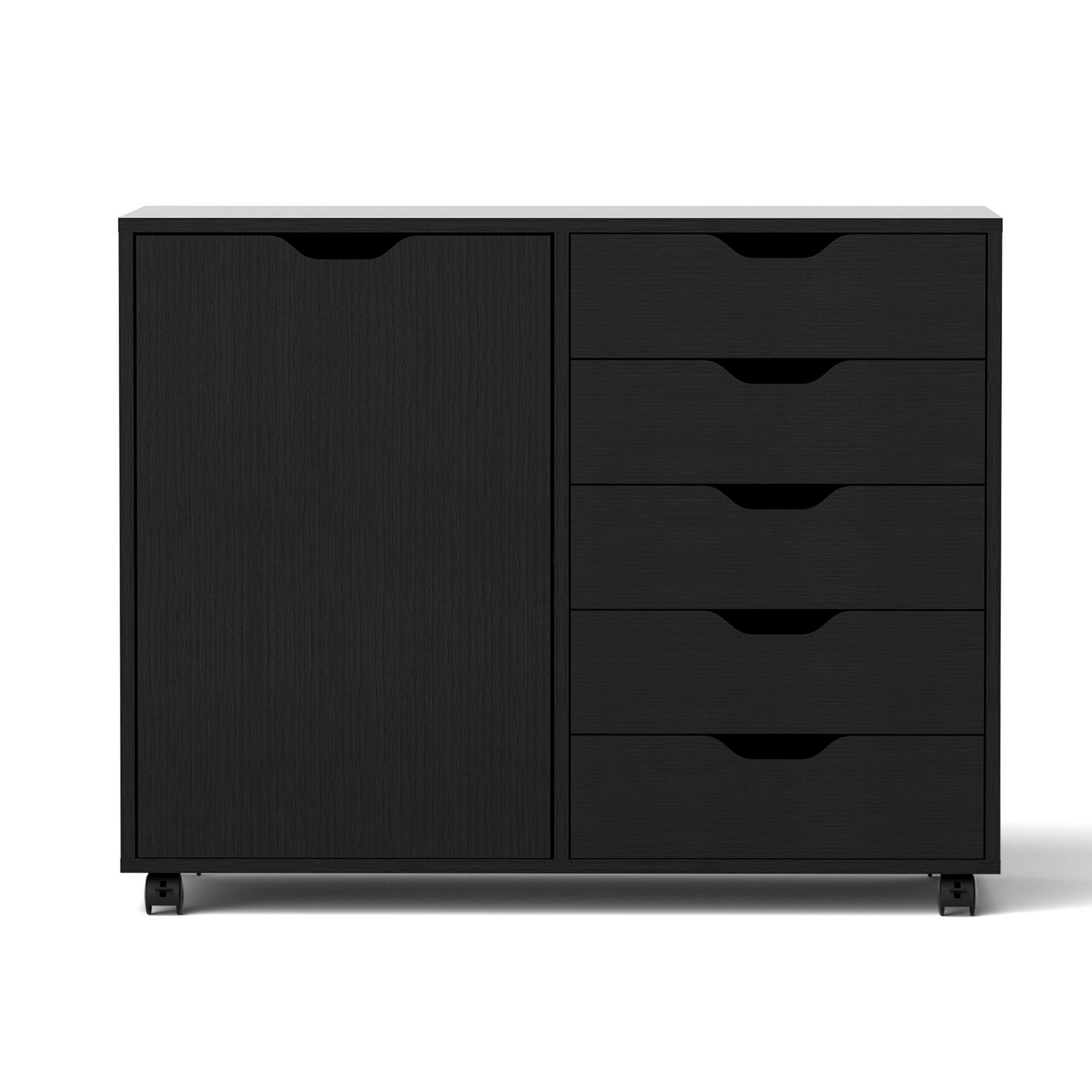 Artiss Mobile Filing Cabinet 5 Drawer with Door Modern Storage Cabinet Printer Stand Awezingly